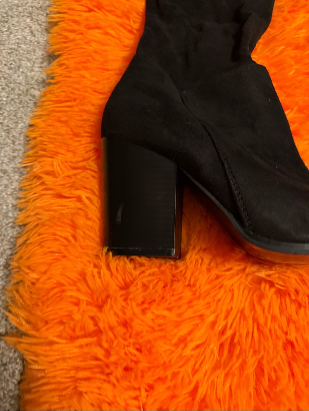 Agl Black Suede Mid-Calf Block Heel Boots - Picture 4 of 7